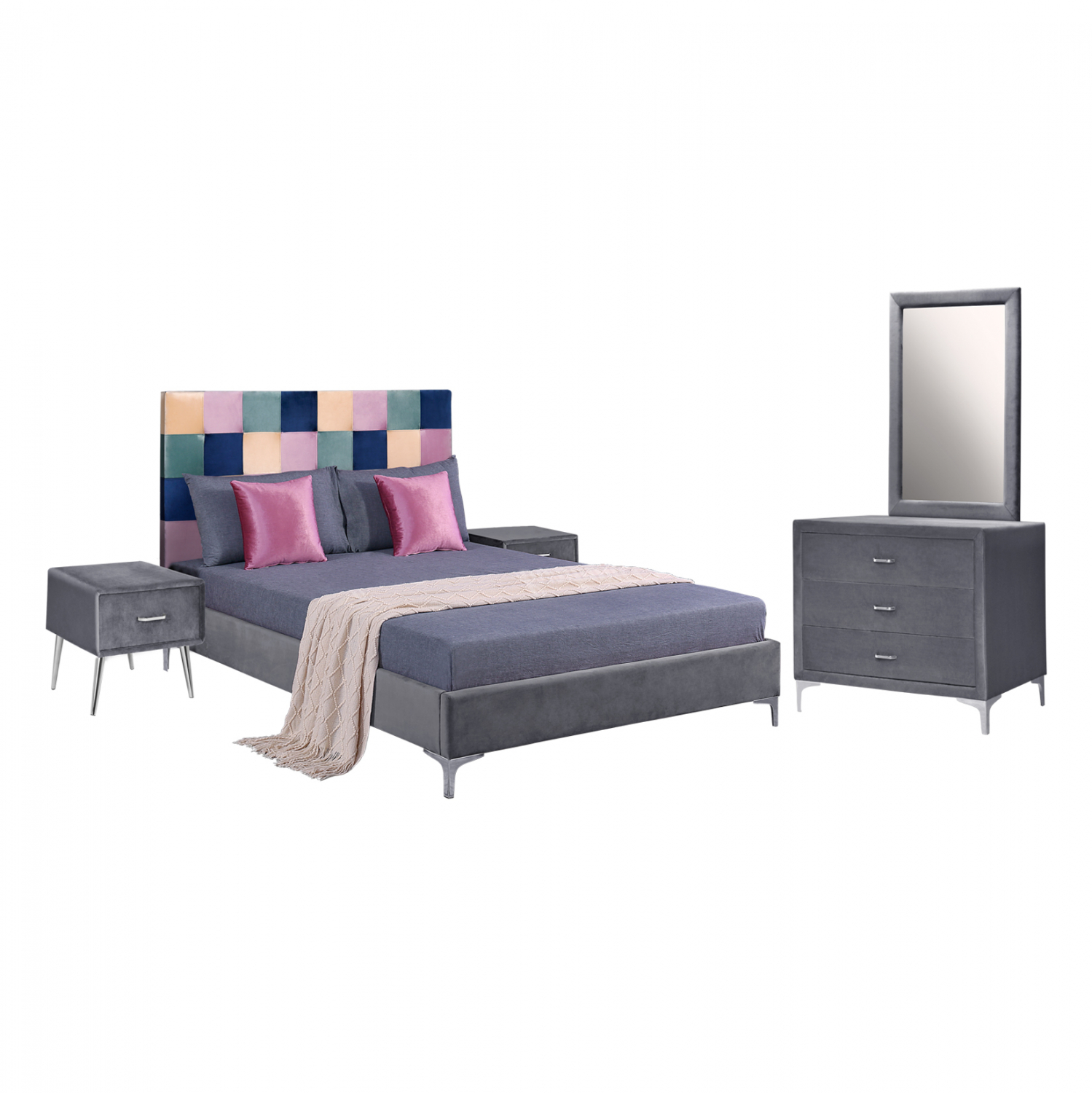 ΣΕΤ ΚΡΕΒΑΤΟΚΑΜΑΡΑΣ 4 ΤΜΧ ΒΕΛΟΥΔΟ ΓΚΡΙ COLOR PATTERN HM11263 ΣΕΤ ΚΡΕΒΑΤΟΚΑΜΑΡΑΣ 4 ΤΜΧ ΒΕΛΟΥΔΟ ΓΚΡΙ COLOR PATTERN HM11263