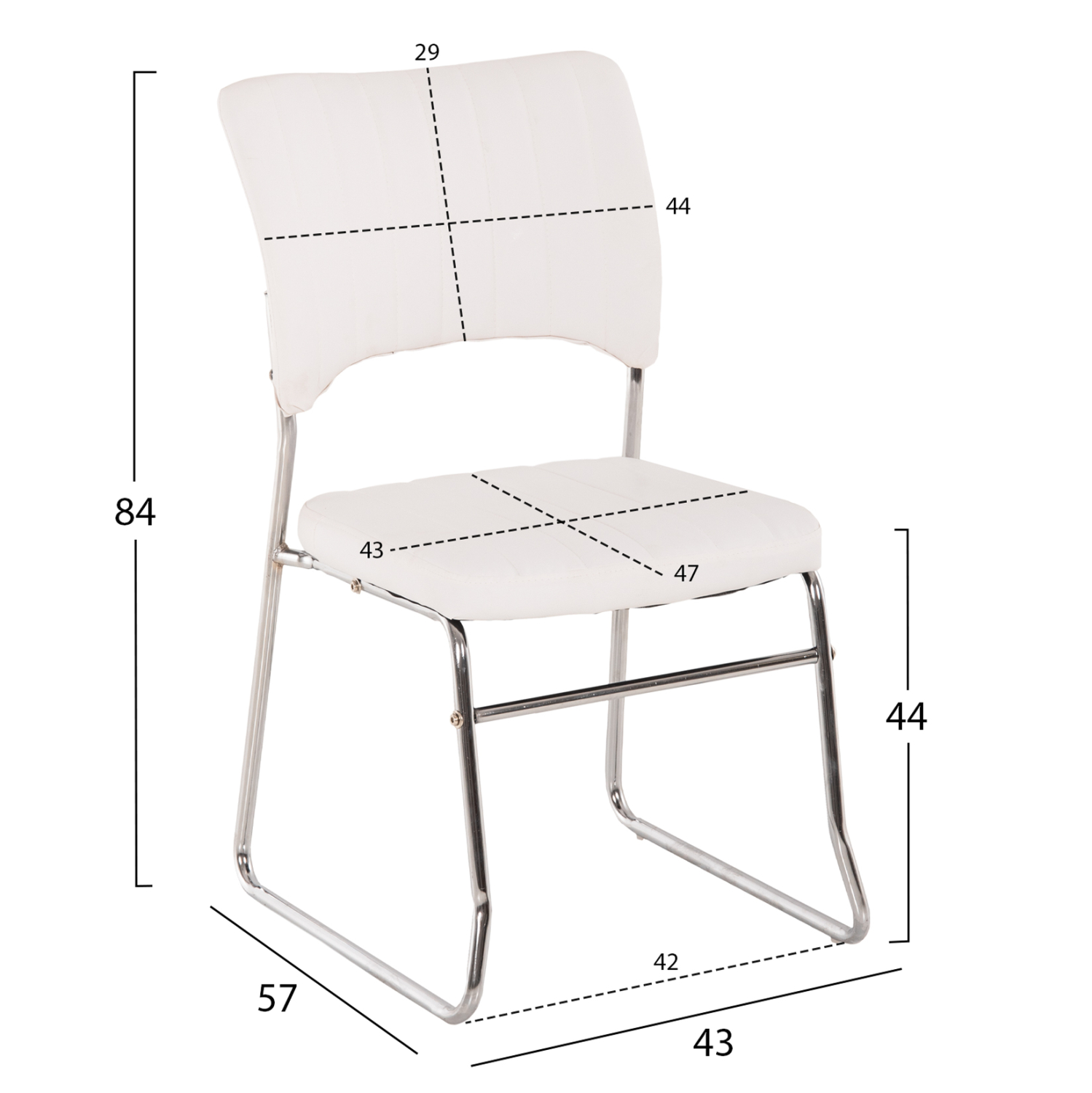 ΚΑΡΕΚΛΑ QUENTI HM1071.02 ΛΕΥΚΗ 52x60x85 εκ. ΚΑΡΕΚΛΑ QUENTI HM1071.02 ΛΕΥΚΗ 52x60x85 εκ.