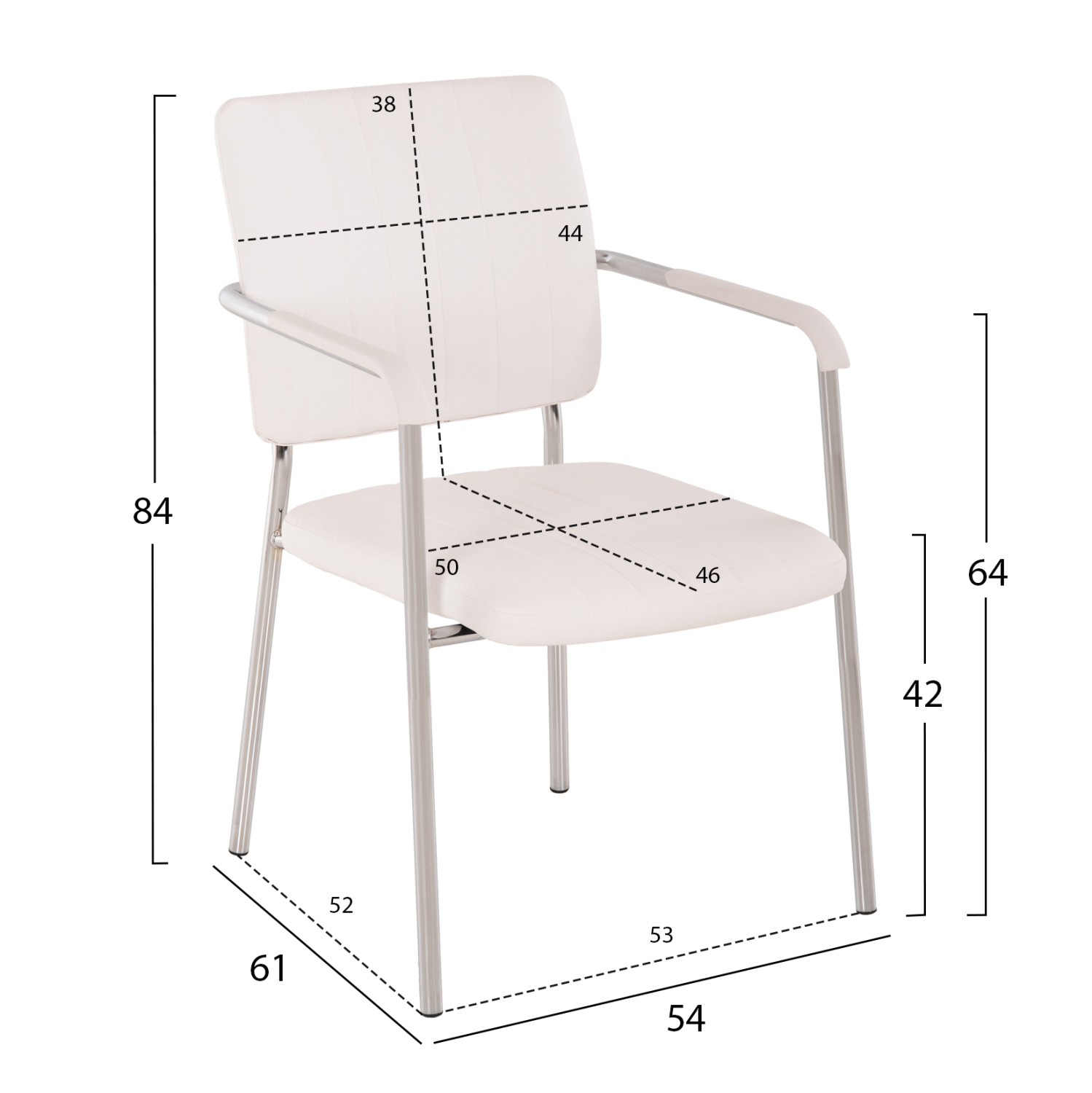 ΚΑΡΕΚΛΑ QUESTA ΜΕ ΜΠΡΑΤΣΑ HM1070.02 ΛΕΥΚΗ 56,5x59x85 cm ΚΑΡΕΚΛΑ QUESTA ΜΕ ΜΠΡΑΤΣΑ HM1070.02 ΛΕΥΚΗ 56,5x59x85 cm