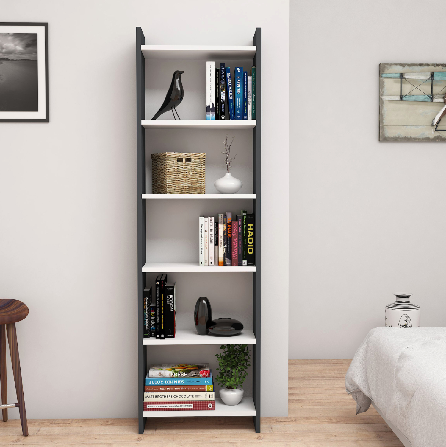 ΒΙΒΛΙΟΘΗΚΗ CLASSIKER HM9226.13 ΜΕΛΑΜΙΝΗΣ ΓΚΡΙ-ΛΕΥΚΟ 48,5x22x160Υεκ. ΒΙΒΛΙΟΘΗΚΗ CLASSIKER HM9226.13 ΜΕΛΑΜΙΝΗΣ ΓΚΡΙ-ΛΕΥΚΟ 48,5x22x160Υεκ.