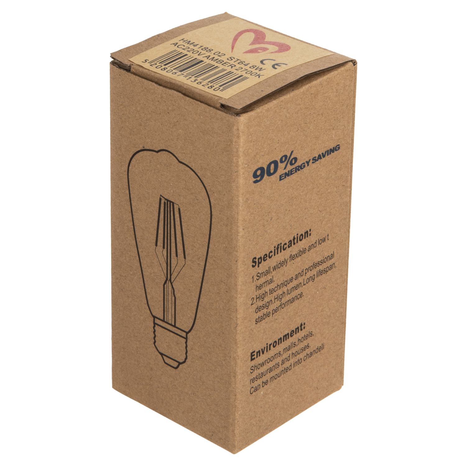 ΛΑΜΠΤΗΡΑΣ HM4188.02 LED FILAMENT 8W E27 DIMMABLE 3000K GOLD ΛΑΜΠΤΗΡΑΣ HM4188.02 LED FILAMENT 8W E27 DIMMABLE 3000K GOLD