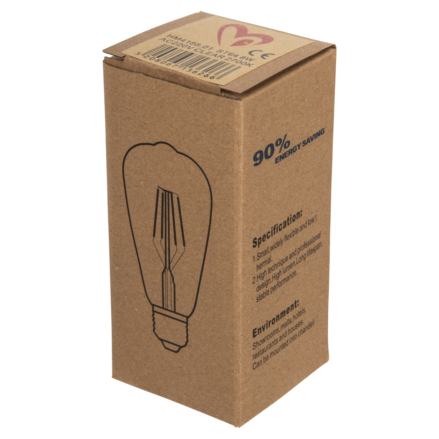 ΛΑΜΠΤΗΡΑΣ HM4188.01 LED FILAMENT 8W E27 DIMMABLE 2700K ΔΙΑΦΑΝΟΣ ΛΑΜΠΤΗΡΑΣ HM4188.01 LED FILAMENT 8W E27 DIMMABLE 2700K ΔΙΑΦΑΝΟΣ
