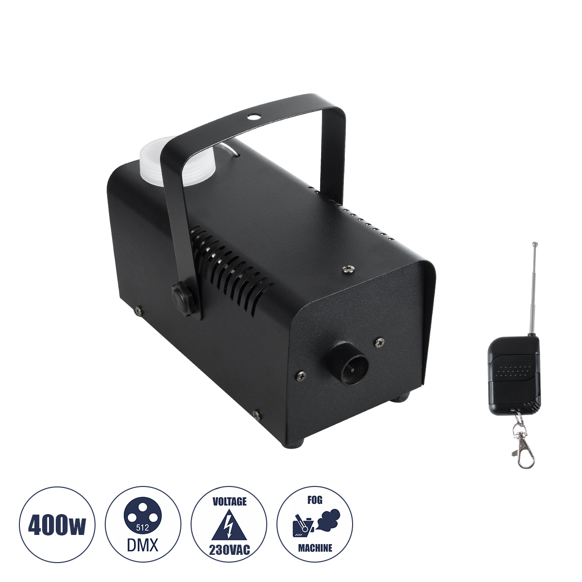 GloboStar® 51143 Επαγγελματική Μηχανή Fog Machine - Εφέ Καπνού 400W AC 220V-240V 1L On/Off & Ασύρματο Χειριστήριο - Μαύρο - L24 x W10.5 x H13cm GloboStar® 51143 Επαγγελματική Μηχανή Fog Machine - Εφέ Καπνού 400W AC 220V-240V 1L On/Off & Ασύρματο Χειριστήριο - Μαύρο - L24 x W10.5 x H13cm
