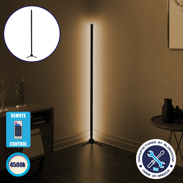 Μοντέρνο Minimal Επιδαπέδιο Μαύρο Φωτιστικό 100cm LED 16 Watt με Ασύρματο Χειριστήριο RF & Dimmer Φυσικό Λευκό 4500k GloboStar ALIEN Design GLOBO-100-2 Μοντέρνο Minimal Επιδαπέδιο Μαύρο Φωτιστικό 100cm LED 16 Watt με Ασύρματο Χειριστήριο RF & Dimmer Φυσικό Λευκό 4500k GloboStar ALIEN Design GLOBO-100-2