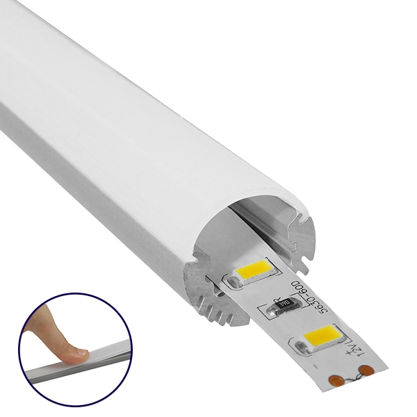 GloboStar® 70817-1M Κρεμαστό Προφίλ Αλουμινίου Ανοδιωμένο με Οβάλ Λευκό Οπάλ Κάλυμμα για 1 Σειρά Ταινίας LED Πατητό - Press On 1 Μέτρο GloboStar® 70817-1M Κρεμαστό Προφίλ Αλουμινίου Ανοδιωμένο με Οβάλ Λευκό Οπάλ Κάλυμμα για 1 Σειρά Ταινίας LED Πατητό - Press On 1 Μέτρο