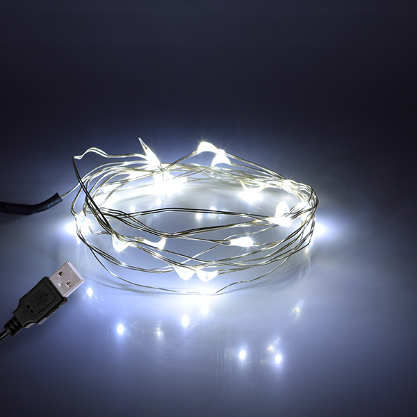 79730 Διακοσμητική Γιρλάντα 2 Μέτρων 20 LED USB 5 Volt 1.2 Watt με Ασημένιο Συρμάτινο Καλώδιο Ψυχρό Λευκό 6000K 79730 Διακοσμητική Γιρλάντα 2 Μέτρων 20 LED USB 5 Volt 1.2 Watt με Ασημένιο Συρμάτινο Καλώδιο Ψυχρό Λευκό 6000K