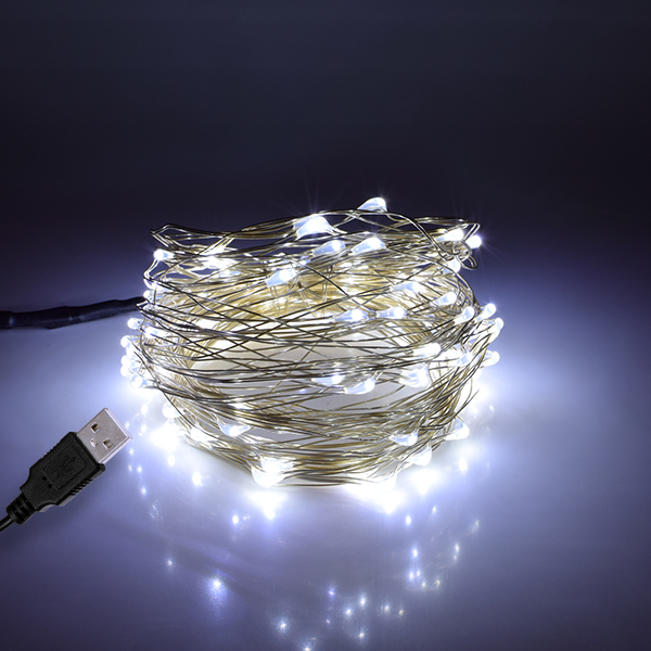 79732 Διακοσμητική Γιρλάντα 10 Μέτρων 100 LED USB 5 Volt 6 Watt με Ασημένιο Συρμάτινο Καλώδιο Ψυχρό Λευκό 6000K 79732 Διακοσμητική Γιρλάντα 10 Μέτρων 100 LED USB 5 Volt 6 Watt με Ασημένιο Συρμάτινο Καλώδιο Ψυχρό Λευκό 6000K