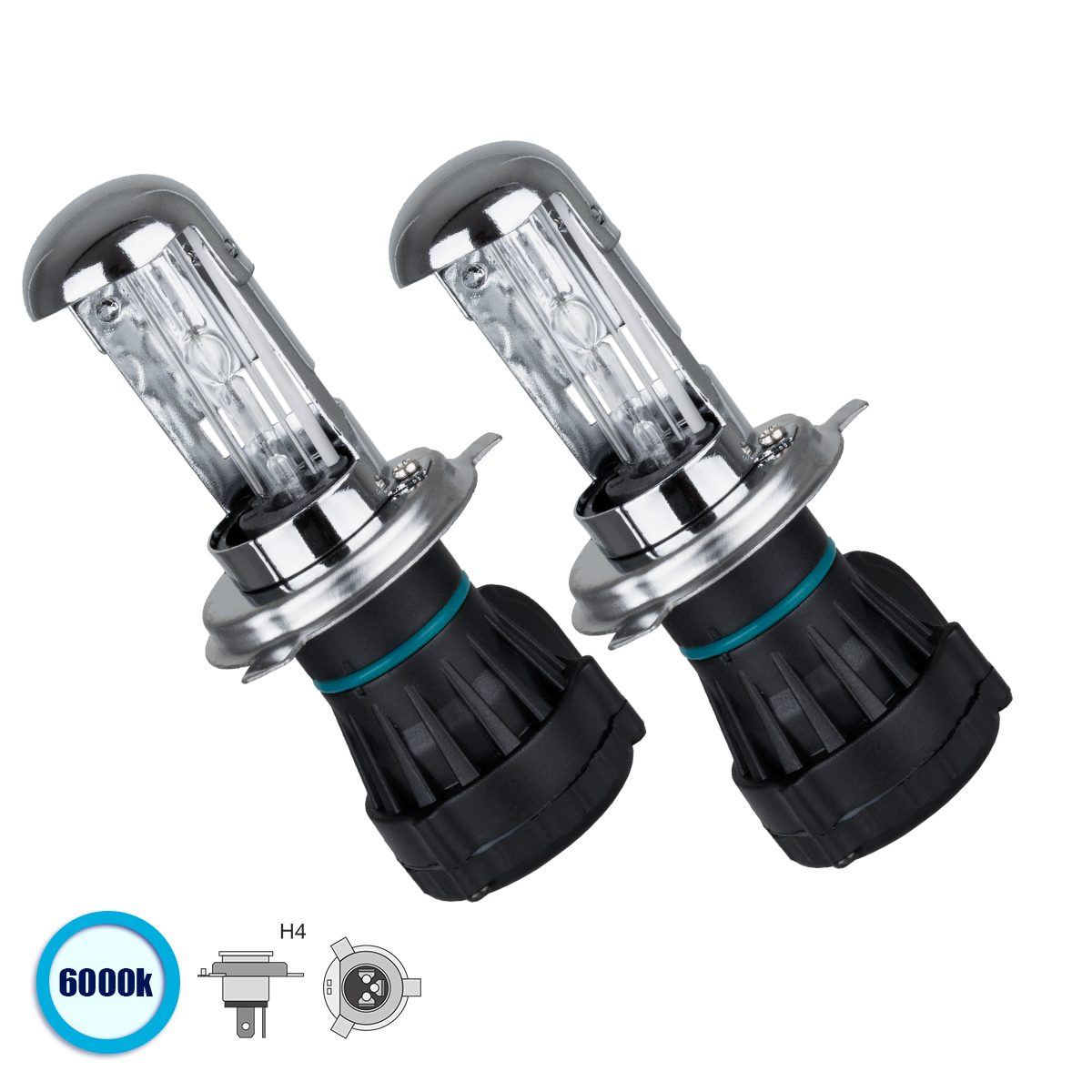 GloboStar® 84002 H4 ΣΕΤ 2 x Λάμπες Βασικού Φωτισμού Φορτηγού Xenon HID 70W 6400lm DC 24V IP20 Ψυχρό Λευκό 6000K GloboStar® 84002 H4 ΣΕΤ 2 x Λάμπες Βασικού Φωτισμού Φορτηγού Xenon HID 70W 6400lm DC 24V IP20 Ψυχρό Λευκό 6000K