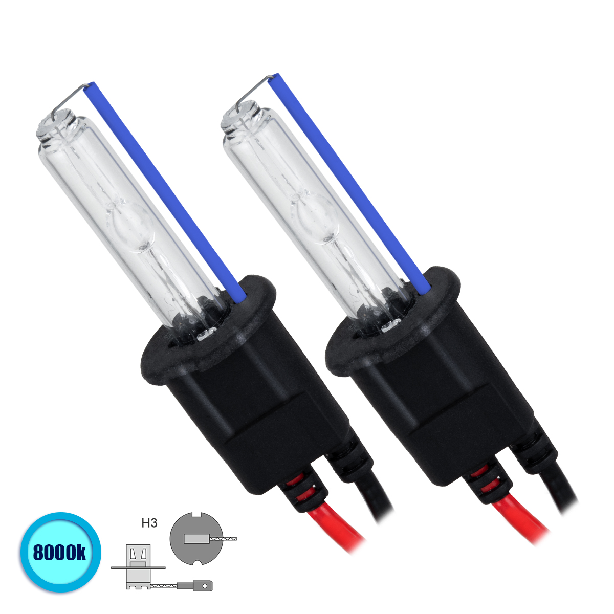 GloboStar® 84012 H3 ΣΕΤ 2 x Λάμπες Βασικού Φωτισμού Αυτοκινήτου & Μοτοσυκλέτας Xenon HID 70W 6400lm IP20 Ψυχρό Λευκό 8000K GloboStar® 84012 H3 ΣΕΤ 2 x Λάμπες Βασικού Φωτισμού Αυτοκινήτου & Μοτοσυκλέτας Xenon HID 70W 6400lm IP20 Ψυχρό Λευκό 8000K