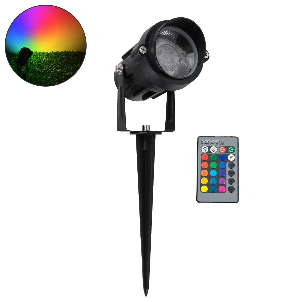 GloboStar® 85814 Προβολάκι Κήπου Καρφωτό - Δαπέδου COB LED 10W 1000lm 35° AC 230V με Smart App & Ασύρματο Χειριστήριο IR Αδιάβροχο IP67 Πολύχρωμο RGB Dimmable GloboStar® 85814 Προβολάκι Κήπου Καρφωτό - Δαπέδου COB LED 10W 1000lm 35° AC 230V με Smart App & Ασύρματο Χειριστήριο IR Αδιάβροχο IP67 Πολύχρωμο RGB Dimmable