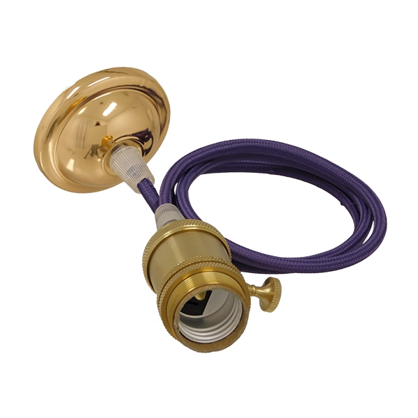 GloboStar® 115103 Vintage Κρεμαστό Φωτιστικό Ανάρτηση Μονόφωτο 1 x E27 IP20 Χρυσό Μέταλλο με Μωβ Ύφασμα - 85cm GloboStar® 115103 Vintage Κρεμαστό Φωτιστικό Ανάρτηση Μονόφωτο 1 x E27 IP20 Χρυσό Μέταλλο με Μωβ Ύφασμα - 85cm