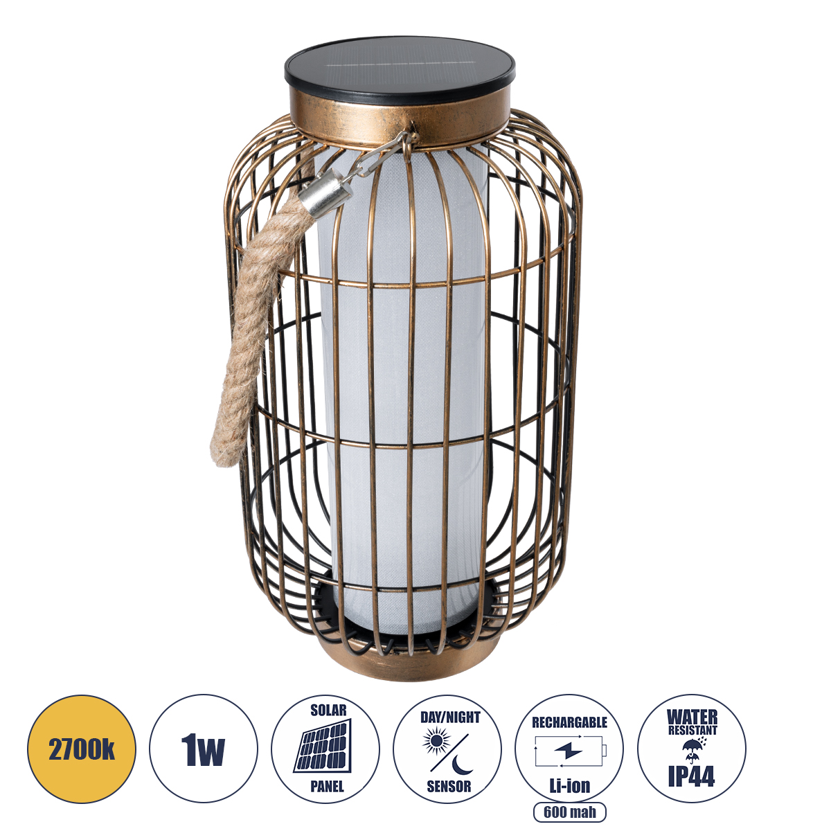 GloboStar® 76487 Αυτόνομο Ηλιακό Κρεμαστό/Επιτραπέζιο Φωτιστικό Φαναράκι LED SMD 1W 100lm με Ενσωματωμένη Μπαταρία 600mAh - Φωτοβολταϊκό Πάνελ με Αισθητήρα Ημέρας-Νύχτας Χάλκινο Αδιάβροχο IP44 Θερμό Λευκό 2700K GloboStar® 76487 Αυτόνομο Ηλιακό Κρεμαστό/Επιτραπέζιο Φωτιστικό Φαναράκι LED SMD 1W 100lm με Ενσωματωμένη Μπαταρία 600mAh - Φωτοβολταϊκό Πάνελ με Αισθητήρα Ημέρας-Νύχτας Χάλκινο Αδιάβροχο IP44 Θερμό Λευκό 2700K