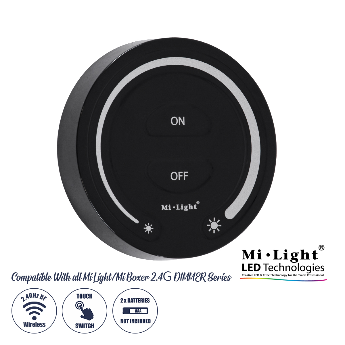 GloboStar® 71403 FUT087-B Mi-Light Ασύρματο Χειριστήριο Αφής RF 2.4Ghz για όλα τα Μονόχρωμα Mi-BOXER Controller DC 3V 2 x AAA - IP20 Μαύρο Φ8 x Υ1.8cm - 5 Years Warranty GloboStar® 71403 FUT087-B Mi-Light Ασύρματο Χειριστήριο Αφής RF 2.4Ghz για όλα τα Μονόχρωμα Mi-BOXER Controller DC 3V 2 x AAA - IP20 Μαύρο Φ8 x Υ1.8cm - 5 Years Warranty