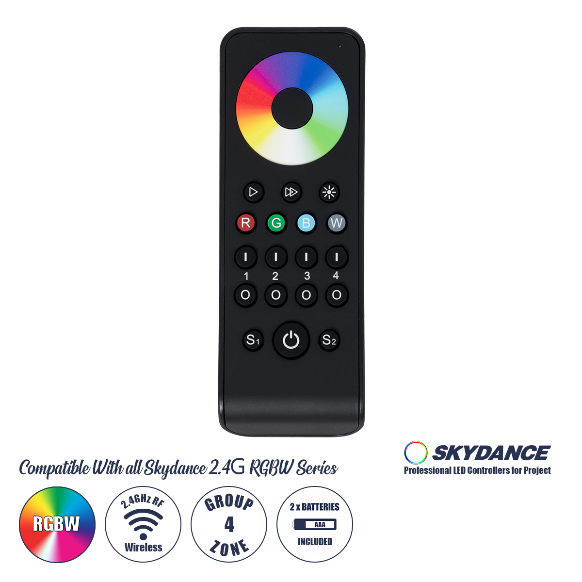 GloboStar® 71563 RS4 SKYDANCE Ασύρματο Χειριστήριο Αφής RF 2.4Ghz 4 Group για όλα τα RGB/RGBW SKYDANCE Controller DC 3V 2 x AAA - IP20 Μαύρο Μ14 x Π5 x Υ1.9cm - 5 Years Warranty GloboStar® 71563 RS4 SKYDANCE Ασύρματο Χειριστήριο Αφής RF 2.4Ghz 4 Group για όλα τα RGB/RGBW SKYDANCE Controller DC 3V 2 x AAA - IP20 Μαύρο Μ14 x Π5 x Υ1.9cm - 5 Years Warranty