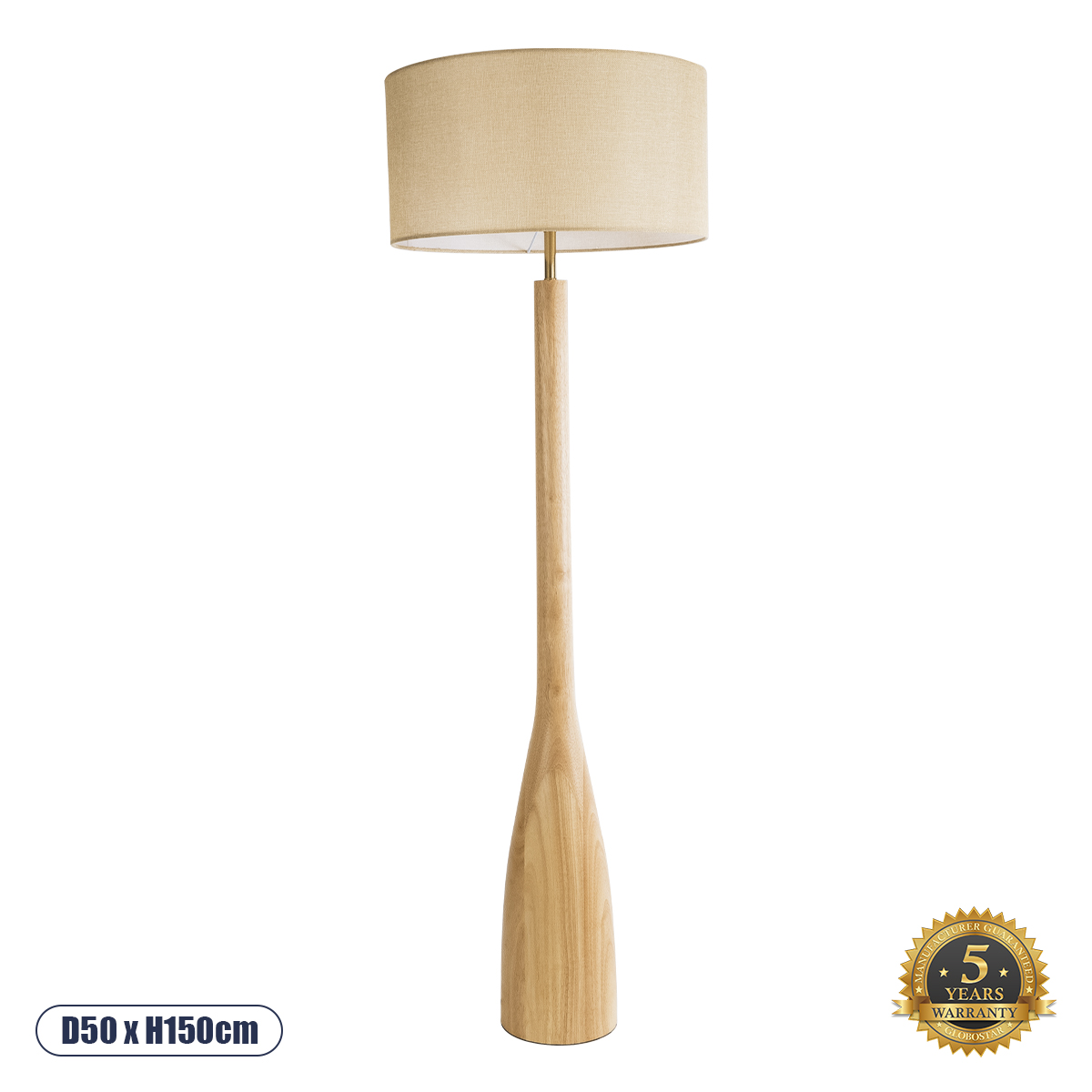 GloboStar® BERKBAY 02318 Boho Επιδαπέδιο Φωτιστικό Μονόφωτο 1 x E27 IP20 Μπεζ Ξύλο με Μπεζ Ύφασμα - Μ50 x Π50 x Υ150cm GloboStar® BERKBAY 02318 Boho Επιδαπέδιο Φωτιστικό Μονόφωτο 1 x E27 IP20 Μπεζ Ξύλο με Μπεζ Ύφασμα - Μ50 x Π50 x Υ150cm