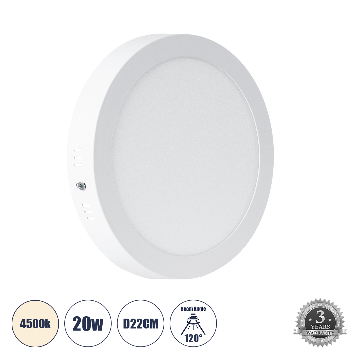 GloboStar® 60201 Εξωτερικό LED Panel Φ22cm 20W 2120lm 120° AC 220-240V IP20 Φ22.2 x Υ3cm Φυσικό Λευκό 4500K - 3 Χρόνια Εγγύηση GloboStar® 60201 Εξωτερικό LED Panel Φ22cm 20W 2120lm 120° AC 220-240V IP20 Φ22.2 x Υ3cm Φυσικό Λευκό 4500K - 3 Χρόνια Εγγύηση