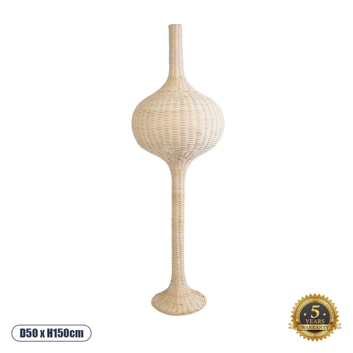 GloboStar® ALADDIN 02051 Boho Επιδαπέδιο Φωτιστικό Μονόφωτο 1 x E27 IP20 Μπεζ Ξύλο - Μ50 x Π50 x Υ150cm GloboStar® ALADDIN 02051 Boho Επιδαπέδιο Φωτιστικό Μονόφωτο 1 x E27 IP20 Μπεζ Ξύλο - Μ50 x Π50 x Υ150cm