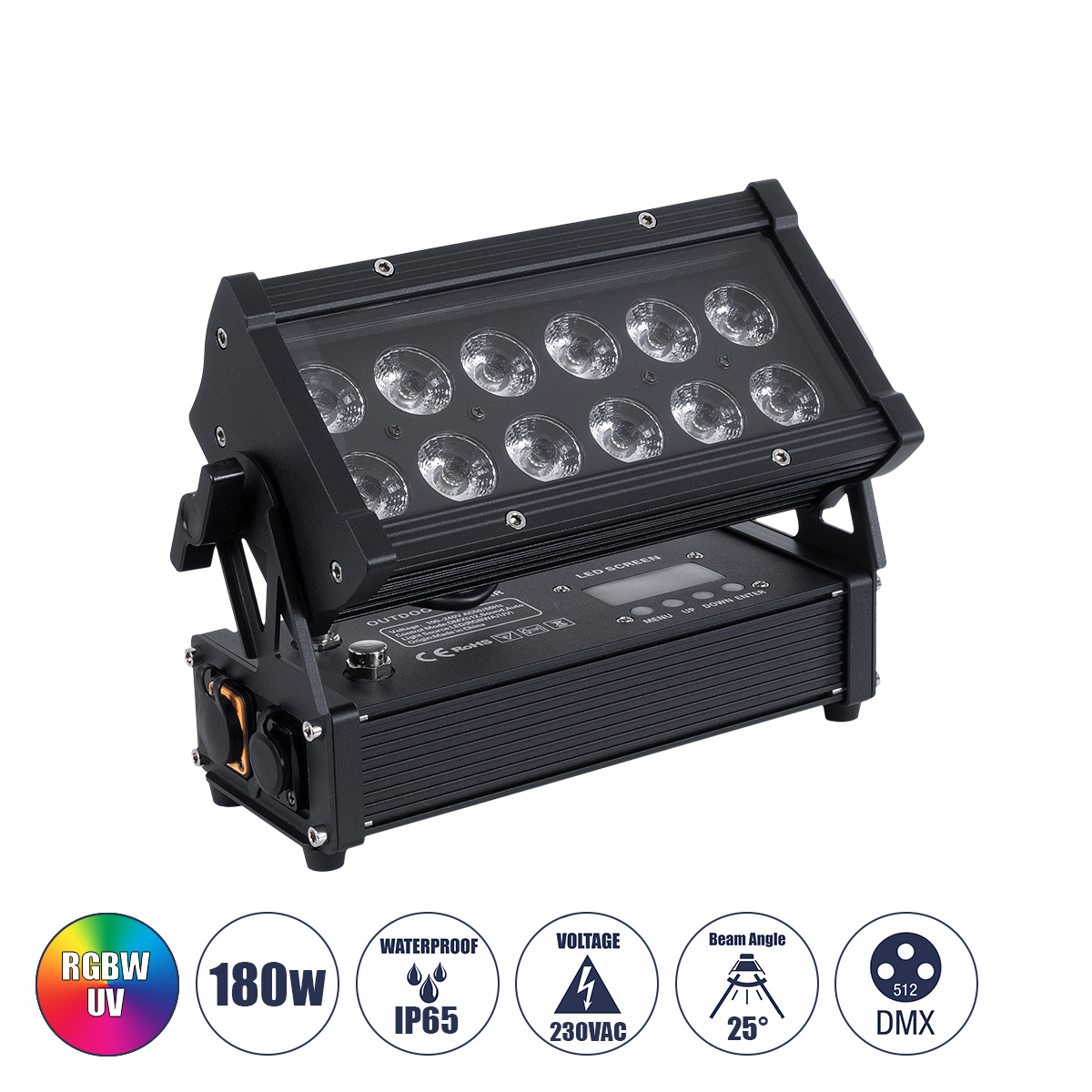 GloboStar® 51198 CYRUS Επαγγελματική Κεφαλή PAR DMX512 180W AC 220V-240V 6in1 - SPOT 25° OSRAM LED Αδιάβροχη IP65 RGBW+UV - Μαύρο - Μ30 x Π14 x Υ19cm - 2 Χρόνια Εγγύηση GloboStar® 51198 CYRUS Επαγγελματική Κεφαλή PAR DMX512 180W AC 220V-240V 6in1 - SPOT 25° OSRAM LED Αδιάβροχη IP65 RGBW+UV - Μαύρο - Μ30 x Π14 x Υ19cm - 2 Χρόνια Εγγύηση