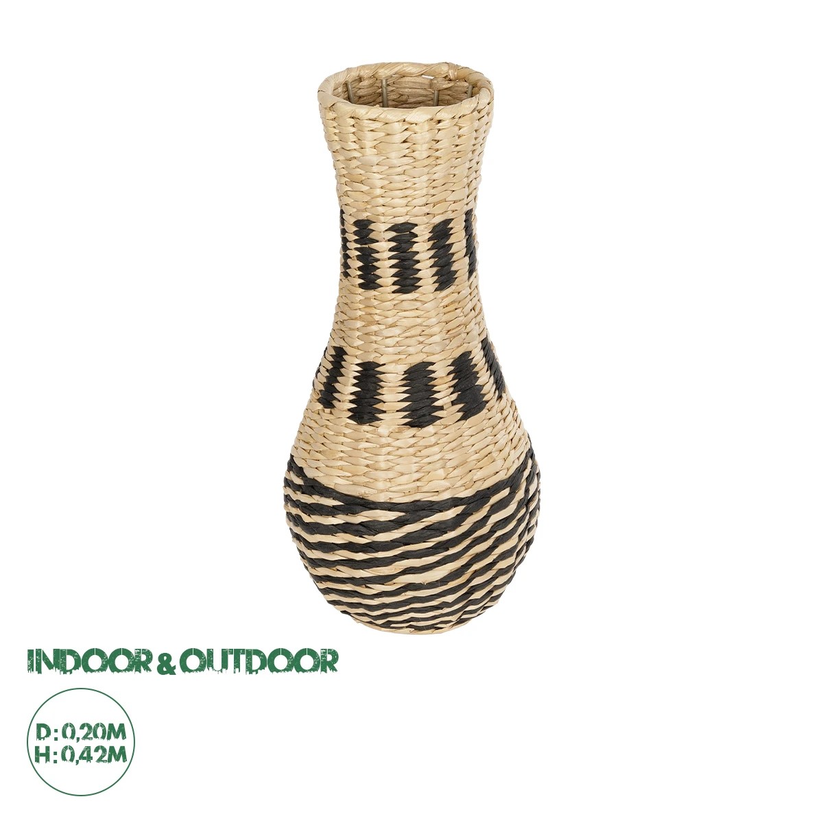 GloboStar® Artificial Garden BOLOGNA 21228 Διακοσμητικό Πλεκτό Καλάθι - Κασπώ Γλάστρα - Flower Pot Μπεζ με Μαύρο Π20 x M20 x Υ42cm GloboStar® Artificial Garden BOLOGNA 21228 Διακοσμητικό Πλεκτό Καλάθι - Κασπώ Γλάστρα - Flower Pot Μπεζ με Μαύρο Π20 x M20 x Υ42cm