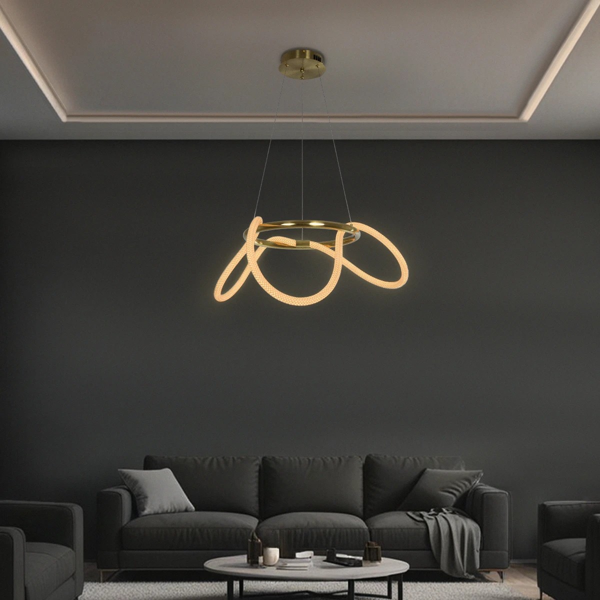 kelvo® GLOW 61658 Μοντέρνο Κρεμαστό Φωτιστικό Οροφής LED 36W 3600lm 360° AC 220-240V IP20 Ρυθμιζόμενο Λευκό CCT με Χειριστήριο από 2700K έως 6000K Dimmable - Lumileds SMD Chip - Χρυσό Πλατίνα & Λευκό Νήμα - Μ60 x Π60 x Υ45cm - 3 Χρόνια Εγγύηση kelvo® GLOW 61658 Μοντέρνο Κρεμαστό Φωτιστικό Οροφής LED 36W 3600lm 360° AC 220-240V IP20 Ρυθμιζόμενο Λευκό CCT με Χειριστήριο από 2700K έως 6000K Dimmable - Lumileds SMD Chip - Χρυσό Πλατίνα & Λευκό Νήμα - Μ60 x Π60 x Υ45cm - 3 Χρόνια Εγγύηση