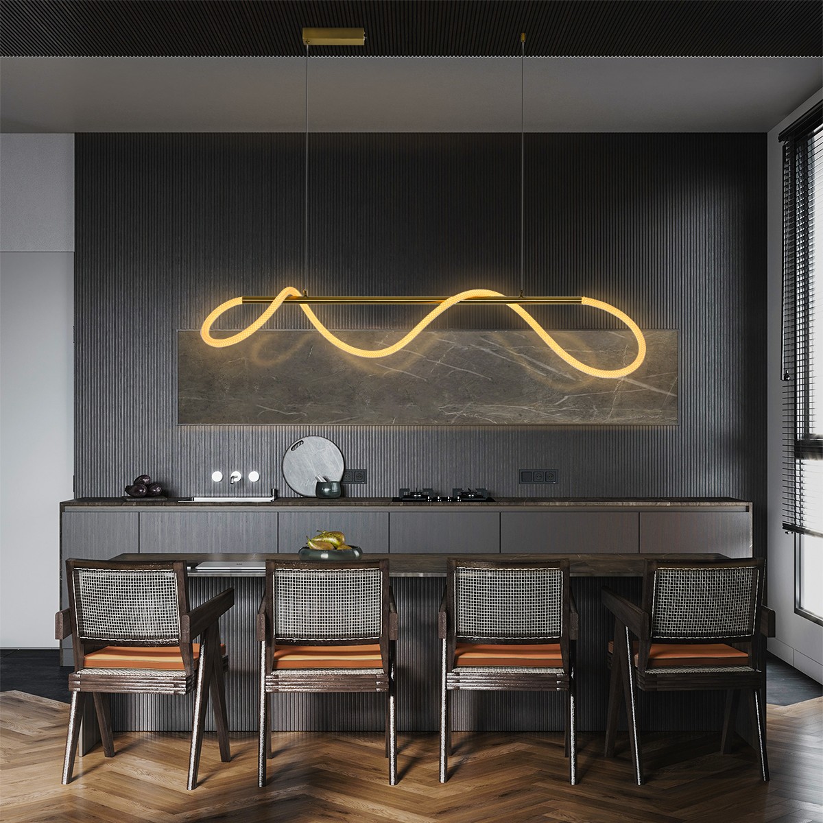kelvo® GLOW 61662 Μοντέρνο Κρεμαστό Φωτιστικό Οροφής LED 34W 3400lm 360° AC 220-240V IP20 Ρυθμιζόμενο Λευκό CCT με Χειριστήριο από 2700K έως 6000K Dimmable - Lumileds SMD Chip - Χρυσό Πλατίνα & Λευκό Νήμα - Μ120 x Π35 x Υ50cm - 3 Χρόνια Εγγύηση kelvo® GLOW 61662 Μοντέρνο Κρεμαστό Φωτιστικό Οροφής LED 34W 3400lm 360° AC 220-240V IP20 Ρυθμιζόμενο Λευκό CCT με Χειριστήριο από 2700K έως 6000K Dimmable - Lumileds SMD Chip - Χρυσό Πλατίνα & Λευκό Νήμα - Μ120 x Π35 x Υ50cm - 3 Χρόνια Εγγύηση