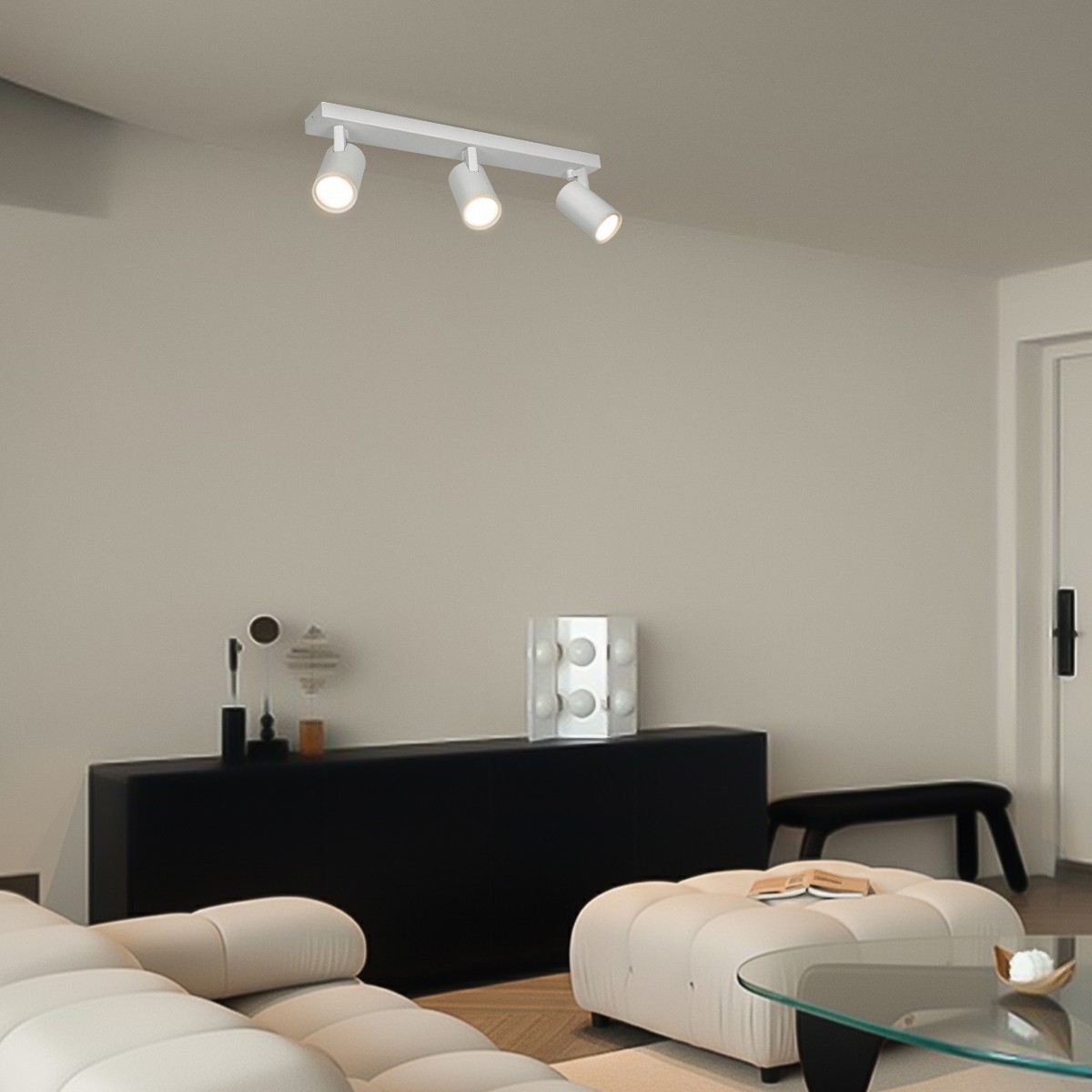 kelvo® SPOTA KLV-101-0139 Μοντέρνο Κινούμενο Φωτιστικό Σποτ Οροφής με Ντουί 3 x GU10 90° AC 220-240V IP20 - Λευκό Ματ - Μ48 x Π6.2 x Υ14cm kelvo® SPOTA KLV-101-0139 Μοντέρνο Κινούμενο Φωτιστικό Σποτ Οροφής με Ντουί 3 x GU10 90° AC 220-240V IP20 - Λευκό Ματ - Μ48 x Π6.2 x Υ14cm