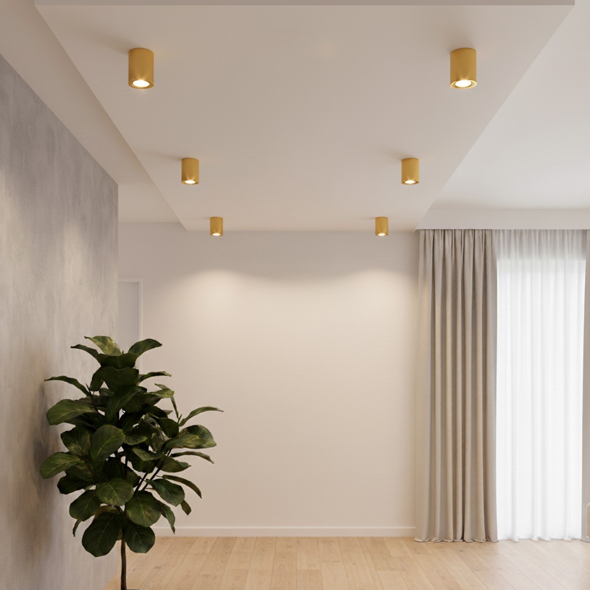 kelvo AKIRA KLV-101-0027 Κινούμενο Φωτιστικό Downlight Σποτ για Λάμπα MR16 με Ντουί GU10 AC 220-240V IP20 - Χρυσό Βούρτσας - Μ8 x Π8 x Υ10cm