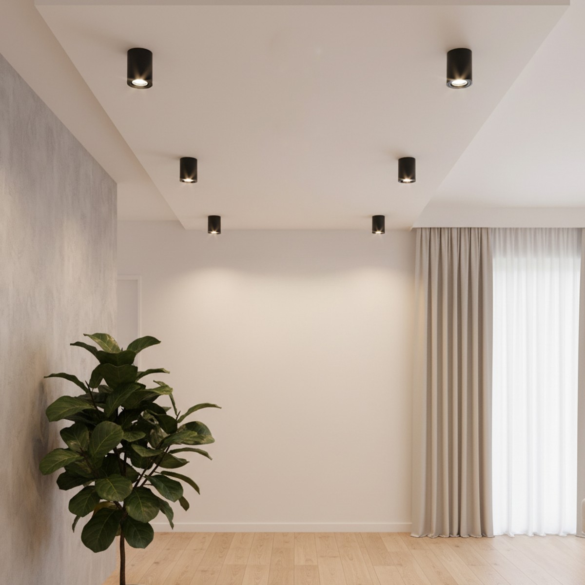 kelvo AKIRA KLV-101-0024 Κινούμενο Φωτιστικό Downlight Σποτ για Λάμπα MR16 με Ντουί GU10 AC 220-240V IP20 - Μαύρο Ματ - Μ8 x Π8 x Υ10cm