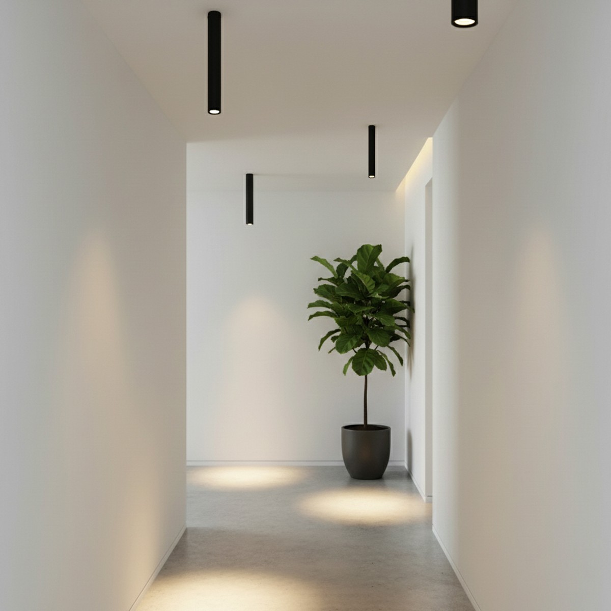 kelvo DUCT KLV-101-0052 Φωτιστικό Downlight Σποτ για Λάμπα MR16 με Ντουί GU10 AC 220-240V IP20 - Μαύρο Ματ - Μ6 x Π6 x Υ45cm