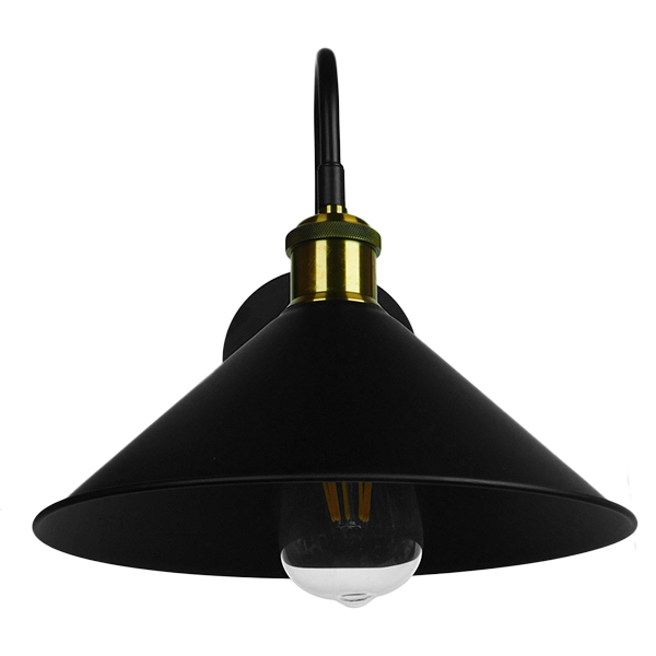 GLOBOSTAR® ANBET 01121 Vintage Φωτιστικό Τοίχου - Απλίκα με Ντουί 1 x E27 AC 220-240V IP20 - Μαύρο & Χρυσό - Μ26 x Π38 x Υ27cm GLOBOSTAR® ANBET 01121 Vintage Φωτιστικό Τοίχου - Απλίκα με Ντουί 1 x E27 AC 220-240V IP20 - Μαύρο & Χρυσό - Μ26 x Π38 x Υ27cm
