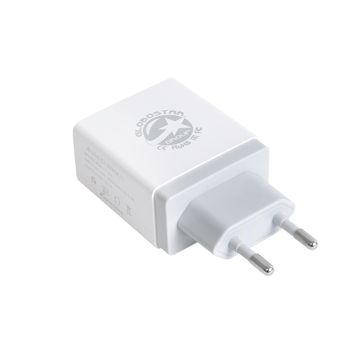 GloboStar® 69997 Φορτιστής Πρίζας Charger 4 x Type-A USB Port DC 5V 5.1A Max 5W GloboStar® 69997 Φορτιστής Πρίζας Charger 4 x Type-A USB Port DC 5V 5.1A Max 5W