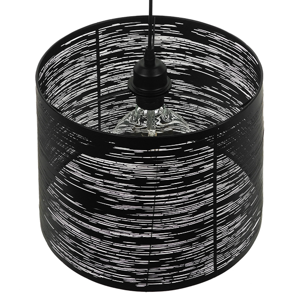 GLOBOSTAR® ACCADEMIA 01556 Μοντέρνο Κρεμαστό Φωτιστικό Οροφής με Ντουί 1 x E27 AC 220-240V IP20 - Μαύρο - Μ35 x Π35 x Υ25cm