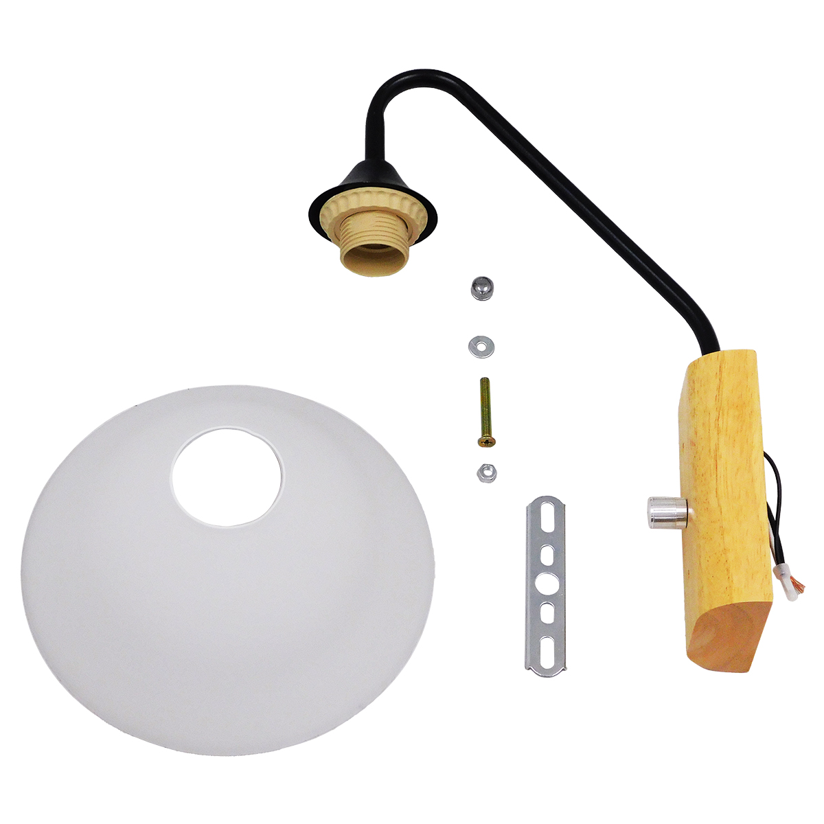 GloboStar® ALESSIA 01457 Μοντέρνο Επιτοίχιο Φωτιστικό Απλίκα Μονόφωτο 1 x E27 IP20 Μαύρο Μέταλλο, Λευκό Γυαλί με Μπεζ Ξύλο - Μ18 x Π26 x Υ29cm GloboStar® ALESSIA 01457 Μοντέρνο Επιτοίχιο Φωτιστικό Απλίκα Μονόφωτο 1 x E27 IP20 Μαύρο Μέταλλο, Λευκό Γυαλί με Μπεζ Ξύλο - Μ18 x Π26 x Υ29cm