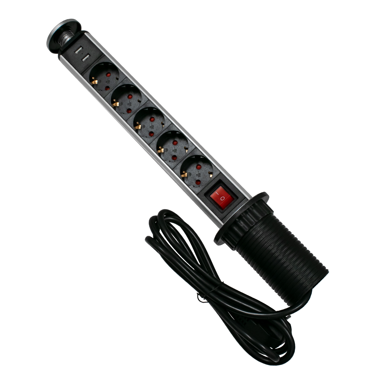 GloboStar® 79632 Χωνευτό Πτυσσόμενο Πολύμπριζο με 5 Πρίζες Ασφαλείας EU Σούκο AC 230V Max 5000W & 2 Εξόδους USB DC 5V Max 3A 18W & Ενσωματωμένο Διακόπτη Οn/Off GloboStar® 79632 Χωνευτό Πτυσσόμενο Πολύμπριζο με 5 Πρίζες Ασφαλείας EU Σούκο AC 230V Max 5000W & 2 Εξόδους USB DC 5V Max 3A 18W & Ενσωματωμένο Διακόπτη Οn/Off