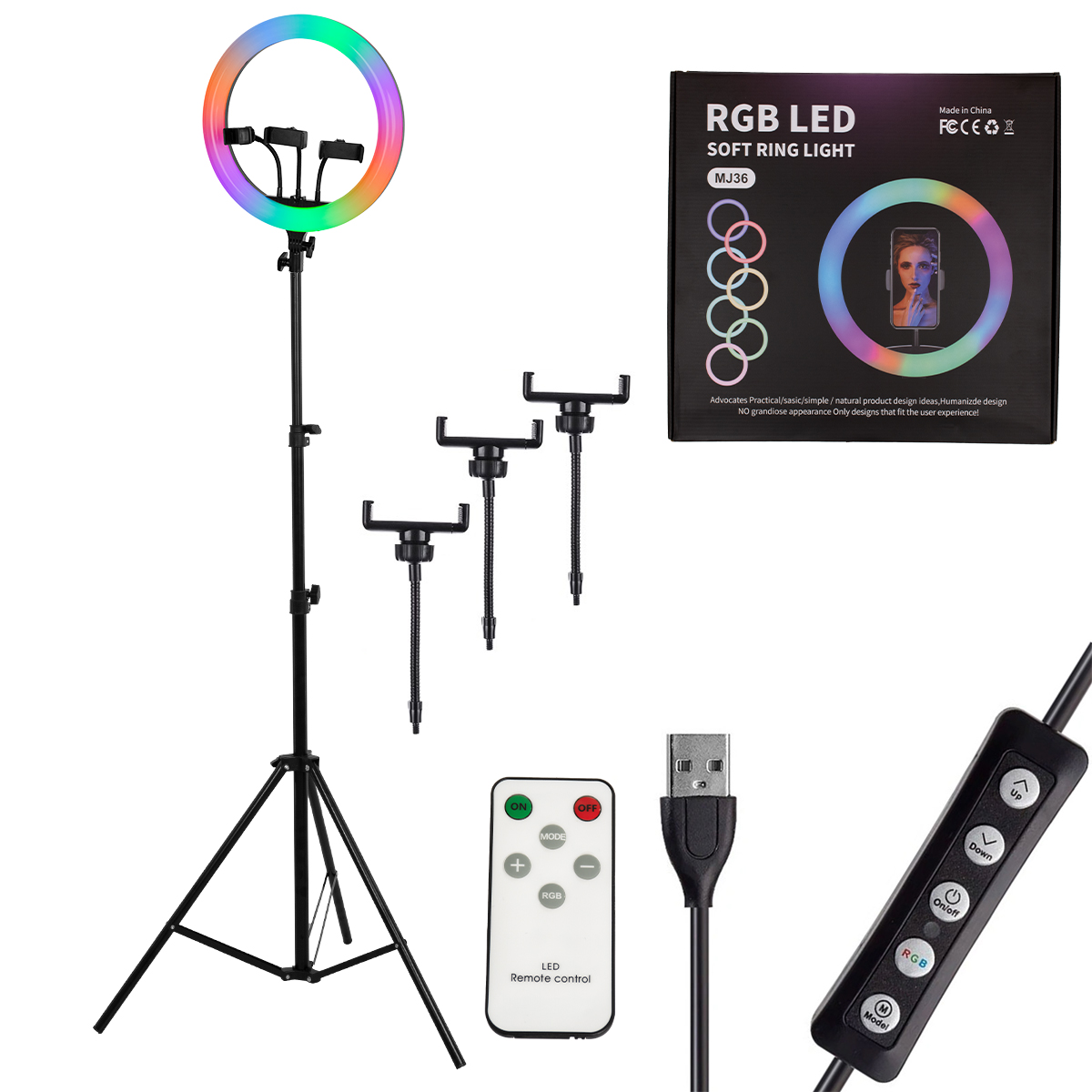 GloboStar® 75803 Professional Digital Ring Light Φ36cm LED SMD 50W 5000lm 180° DC 5V με Καλώδιο Τροφοδοσίας USB - Ενσωματωμένο και Ασύρματο Χειριστήριο RF 2.4Ghz Εναλλαγής Χρωμάτων & 3 Βάσεις Τηλεφώνου - Πολύχρωμο RGBW+WW Dimmable GloboStar® 75803 Professional Digital Ring Light Φ36cm LED SMD 50W 5000lm 180° DC 5V με Καλώδιο Τροφοδοσίας USB - Ενσωματωμένο και Ασύρματο Χειριστήριο RF 2.4Ghz Εναλλαγής Χρωμάτων & 3 Βάσεις Τηλεφώνου - Πολύχρωμο RGBW+WW Dimmable