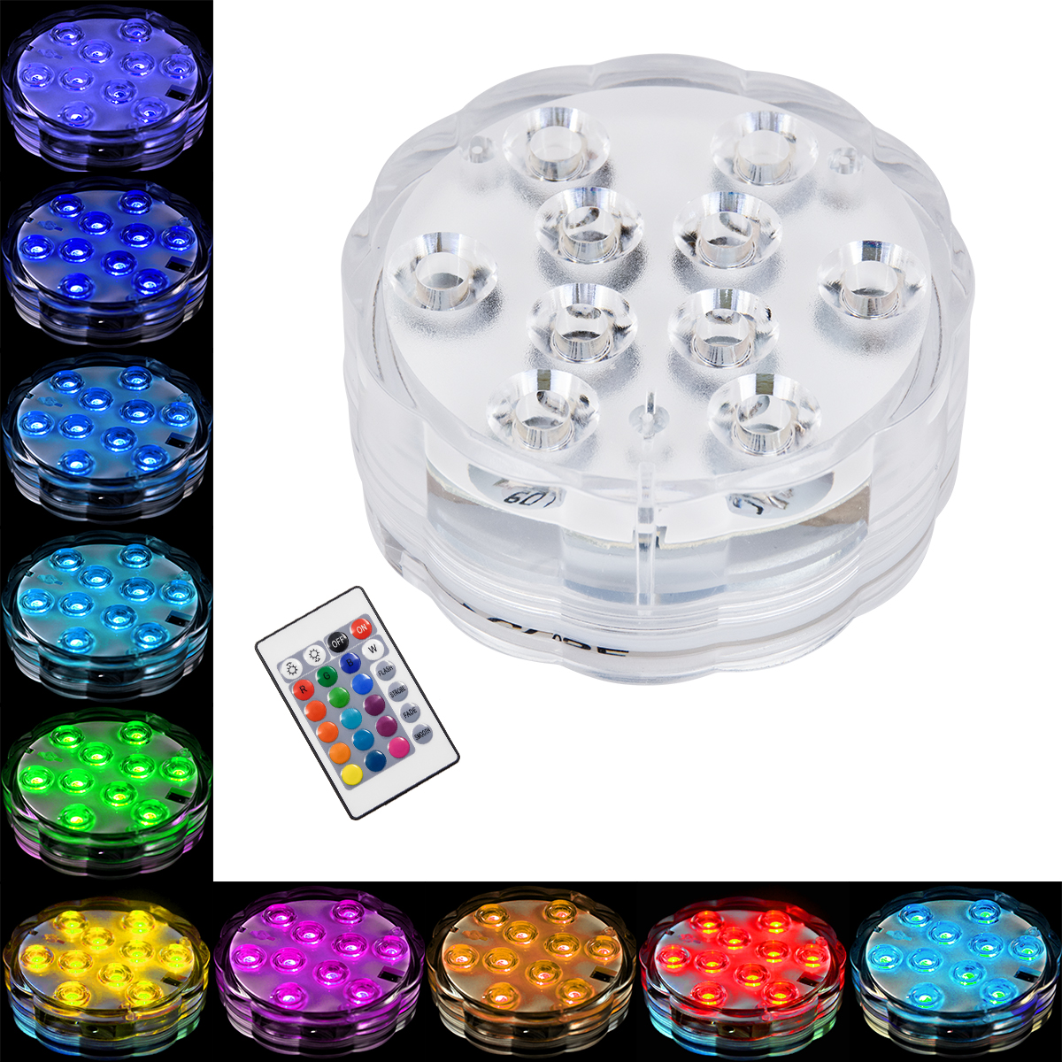 GloboStar® 79626 Υποβρύχια Διακοσμητική Φωτιζόμενη Βάση LED 5W για Μπουκάλια - Ποτήρια - Βάζα - Ναργιλέ Μπαταρίας με Ασύρματο Χειριστήριο IR Αδιάβροχη IP68 Πολύχρωμη RGB Dimmable GloboStar® 79626 Υποβρύχια Διακοσμητική Φωτιζόμενη Βάση LED 5W για Μπουκάλια - Ποτήρια - Βάζα - Ναργιλέ Μπαταρίας με Ασύρματο Χειριστήριο IR Αδιάβροχη IP68 Πολύχρωμη RGB Dimmable