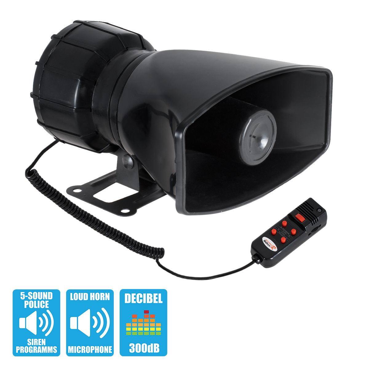 GloboStar® 85698 Τηλεβόας - Ντουντούκα - Σειρήνα - Κόρνα Αυτοκινήτου με 5 Προγράμματα Ήχητικών Εφέ Αστυνομίας - Πυροσβεστικής - Security με Μικρόφωνο - 100W 300db DC 12V Αδιάβροχο IP65 GloboStar® 85698 Τηλεβόας - Ντουντούκα - Σειρήνα - Κόρνα Αυτοκινήτου με 5 Προγράμματα Ήχητικών Εφέ Αστυνομίας - Πυροσβεστικής - Security με Μικρόφωνο - 100W 300db DC 12V Αδιάβροχο IP65
