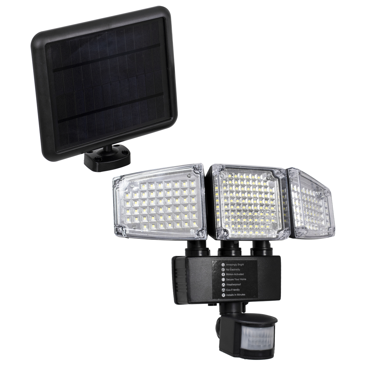 GloboStar® 85711 Αυτόνομος Ηλιακός Προβολέας με Τρεις Περιστρεφόμενες Κεφαλές LED SMD 2835 50W 2500lm με Ενσωματωμένη Μπαταρία 3400mAh - Φωτοβολταϊκό Πάνελ με Αισθητήρα Ημέρας-Νύχτας - PIR Αισθητήρα Κίνησης Αδιάβροχο IP65 Ψυχρό Λευκό 6000K GloboStar® 85711 Αυτόνομος Ηλιακός Προβολέας με Τρεις Περιστρεφόμενες Κεφαλές LED SMD 2835 50W 2500lm με Ενσωματωμένη Μπαταρία 3400mAh - Φωτοβολταϊκό Πάνελ με Αισθητήρα Ημέρας-Νύχτας - PIR Αισθητήρα Κίνησης Αδιάβροχο IP65 Ψυχρό Λευκό 6000K
