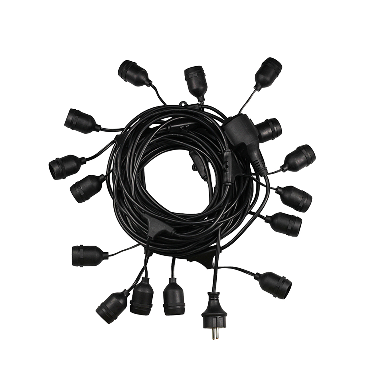 GloboStar® 78982 WIRE GARLAND Καλωδιογιρλάντα PVC 5 Μέτρων με 15 Ντουί E27 με Πρίζα Schuko Επεκτεινόμενη Αδιάβροχη IP65 GloboStar® 78982 WIRE GARLAND Καλωδιογιρλάντα PVC 5 Μέτρων με 15 Ντουί E27 με Πρίζα Schuko Επεκτεινόμενη Αδιάβροχη IP65