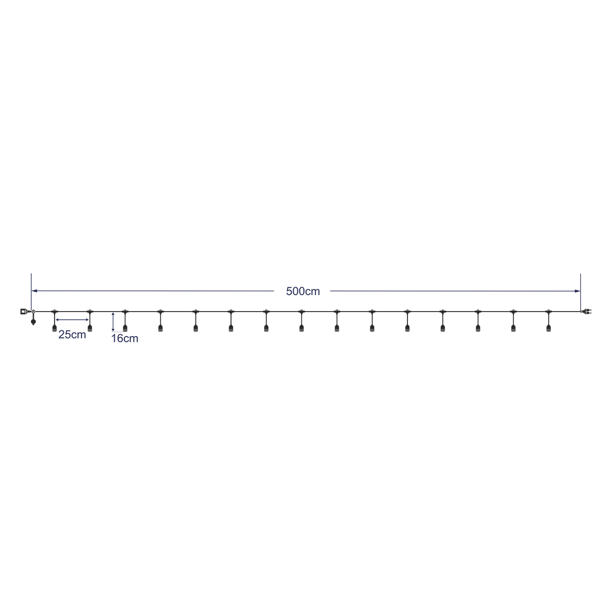 GloboStar® 78982 WIRE GARLAND Καλωδιογιρλάντα PVC 5 Μέτρων με 15 Ντουί E27 με Πρίζα Schuko Επεκτεινόμενη Αδιάβροχη IP65 GloboStar® 78982 WIRE GARLAND Καλωδιογιρλάντα PVC 5 Μέτρων με 15 Ντουί E27 με Πρίζα Schuko Επεκτεινόμενη Αδιάβροχη IP65