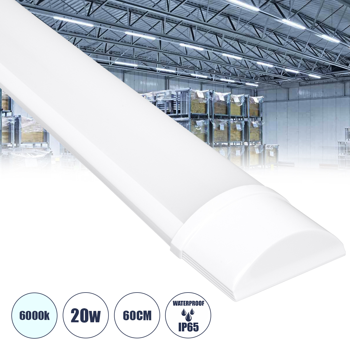 GloboStar® 60155 LED Γραμμικό Βιομηχανικό Φωτιστικό Tri-Proof 60cm 20W 1886lm 120° AC 220-240V Αδιάβροχο IP65 Μ60 x Π7.5 x Υ2.5cm Ψυχρό Λευκό 6000K - 2 Χρόνια Εγγύηση GloboStar® 60155 LED Γραμμικό Βιομηχανικό Φωτιστικό Tri-Proof 60cm 20W 1886lm 120° AC 220-240V Αδιάβροχο IP65 Μ60 x Π7.5 x Υ2.5cm Ψυχρό Λευκό 6000K - 2 Χρόνια Εγγύηση