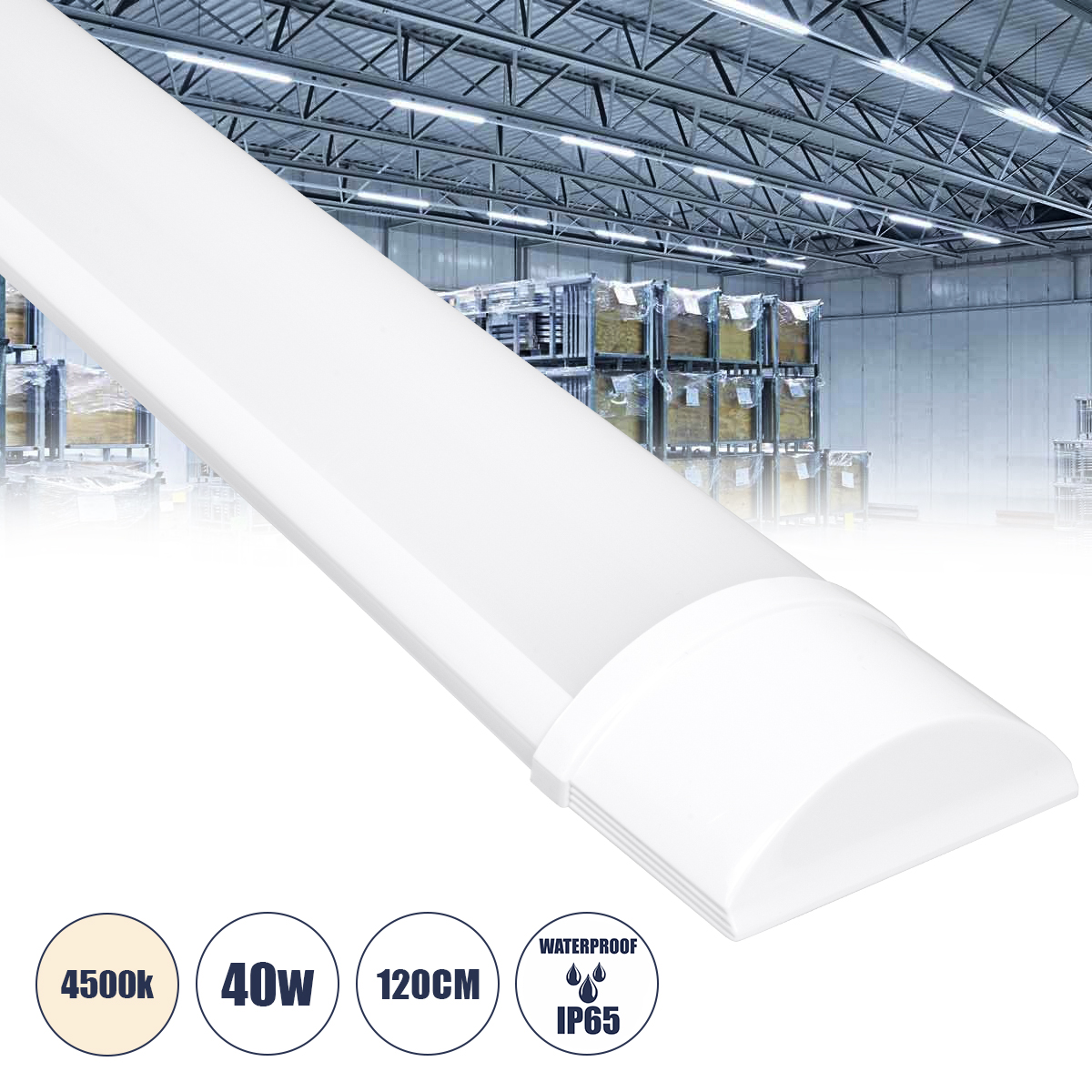 GloboStar® 60159 LED Γραμμικό Βιομηχανικό Φωτιστικό Tri-Proof 120cm 40W 3727lm 120° AC 220-240V Αδιάβροχο IP65 Μ120 x Π7.5 x Υ2.5cm Φυσικό Λευκό 4500K - 2 Χρόνια Εγγύηση GloboStar® 60159 LED Γραμμικό Βιομηχανικό Φωτιστικό Tri-Proof 120cm 40W 3727lm 120° AC 220-240V Αδιάβροχο IP65 Μ120 x Π7.5 x Υ2.5cm Φυσικό Λευκό 4500K - 2 Χρόνια Εγγύηση