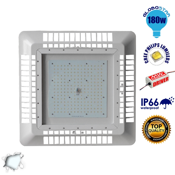GloboStar® 115091 Φωτιστικό Οροφής για Βενζινάδικα Gas Station 180W AC 230V 25200lm 60° Αδιάβροχο IP65 Φυσικό Λευκό 5000K GloboStar® 115091 Φωτιστικό Οροφής για Βενζινάδικα Gas Station 180W AC 230V 25200lm 60° Αδιάβροχο IP65 Φυσικό Λευκό 5000K