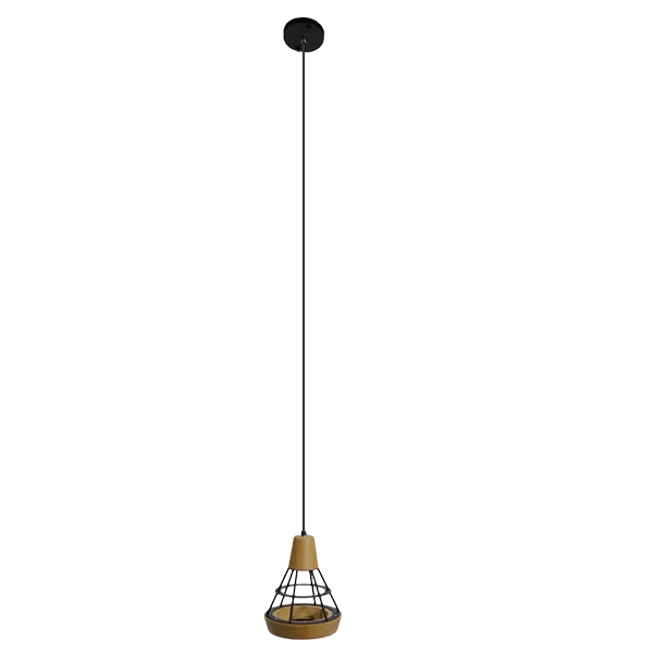 GLOBOSTAR® AKRON 10001133 Μοντέρνο Κρεμαστό Φωτιστικό Οροφής με Ντουί 1 x E27 AC 220-240V IP20 - Μπεζ & Μαύρο - Μ19 x Π19 x Υ22cm