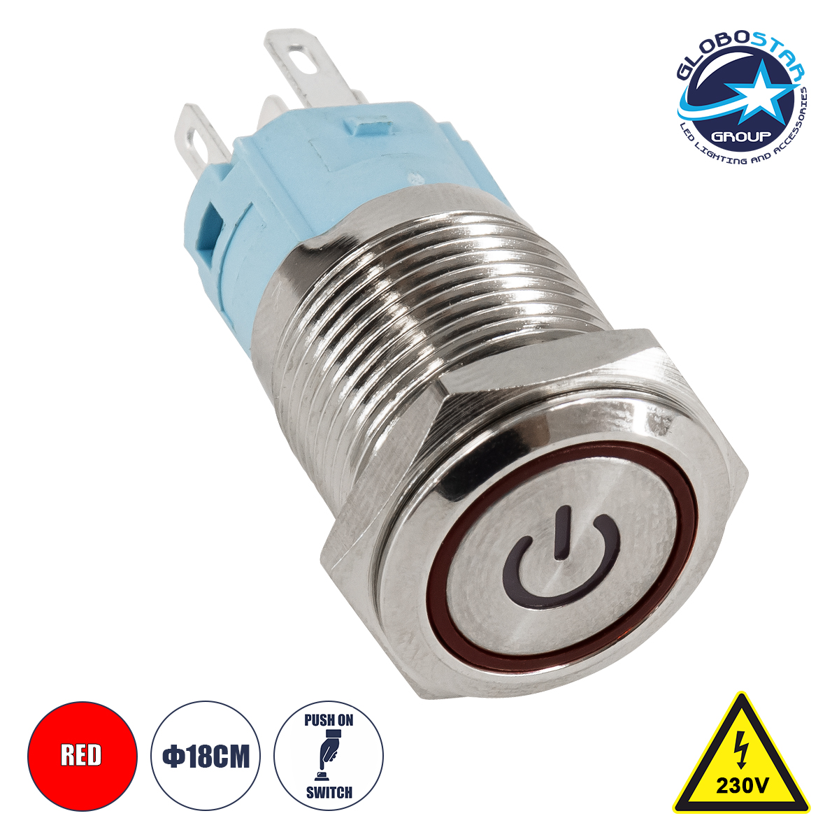 GloboStar® 70776 LED Φωτιζόμενος Διακόπτης Χωνευτός - Μπουτόν PUSH On Ανοξείδωτος AC 220-240V Αδιάβροχο IP67 Φ18mm με Angel Eye Κόκκινο GloboStar® 70776 LED Φωτιζόμενος Διακόπτης Χωνευτός - Μπουτόν PUSH On Ανοξείδωτος AC 220-240V Αδιάβροχο IP67 Φ18mm με Angel Eye Κόκκινο