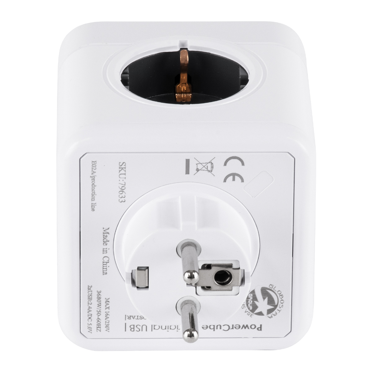 GloboStar® TRAVEL PowerCube PRO Certified 79633 Πολύπριζο 6 Θέσεων με 4 Πρίζες Ασφαλείας Childproof EU Schuko AC 220-240V & 2 Πρίζες USB Max 2.1A/DC 5V Μ7.5 x Π11.5 x Υ7.5 - Λευκό με Γκρι - Max Load 3680W/16A GloboStar® TRAVEL PowerCube PRO Certified 79633 Πολύπριζο 6 Θέσεων με 4 Πρίζες Ασφαλείας Childproof EU Schuko AC 220-240V & 2 Πρίζες USB Max 2.1A/DC 5V Μ7.5 x Π11.5 x Υ7.5 - Λευκό με Γκρι - Max Load 3680W/16A