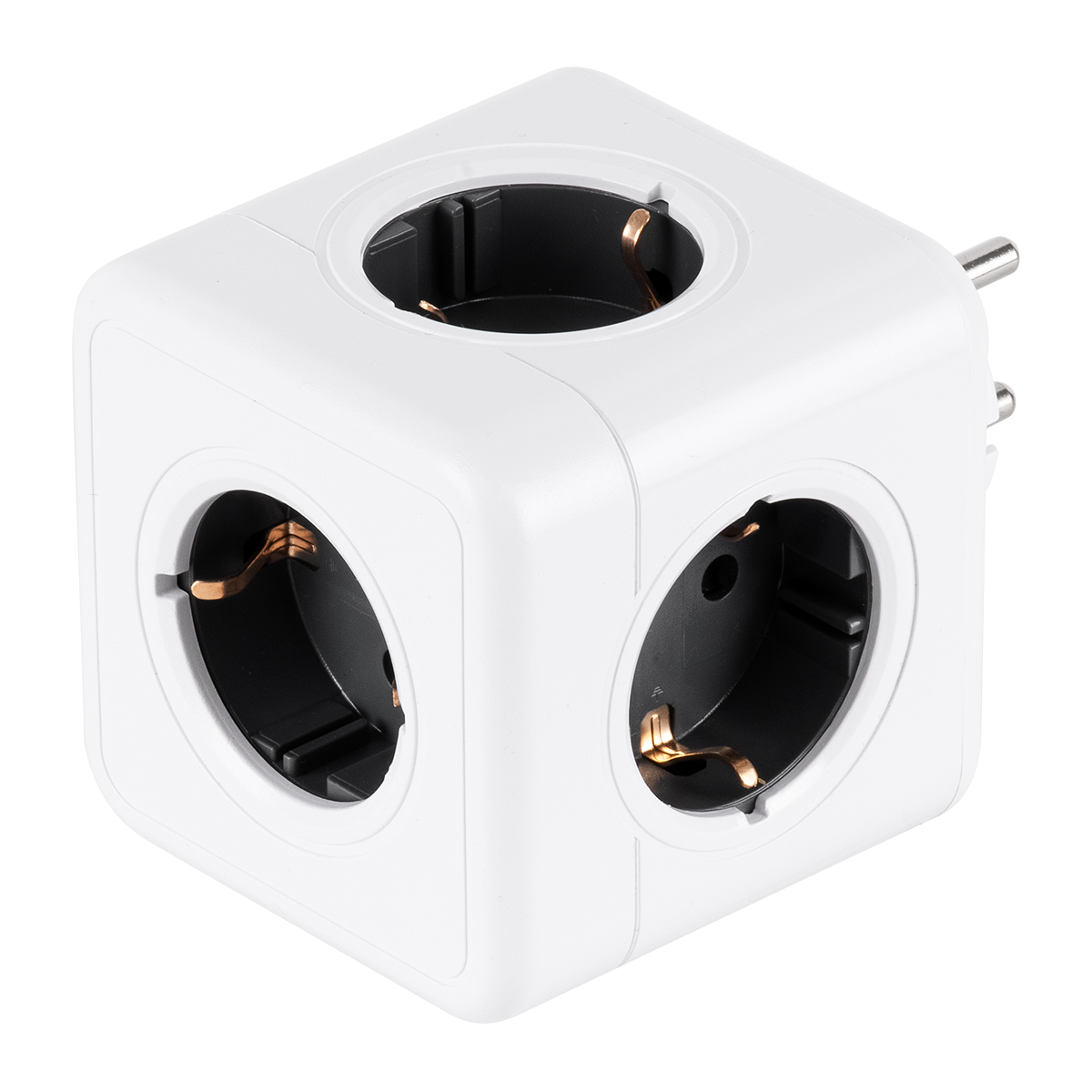 GloboStar® TRAVEL PowerCube PRO Certified 79627 Πολύπριζο 5 Θέσεων με 5 Πρίζες Ασφαλείας Childproof EU Schuko AC 220-240V Μ7.5 x Π11.5 x Υ7.5 - Λευκό με Γκρι - Max Load 3680W/16A GloboStar® TRAVEL PowerCube PRO Certified 79627 Πολύπριζο 5 Θέσεων με 5 Πρίζες Ασφαλείας Childproof EU Schuko AC 220-240V Μ7.5 x Π11.5 x Υ7.5 - Λευκό με Γκρι - Max Load 3680W/16A