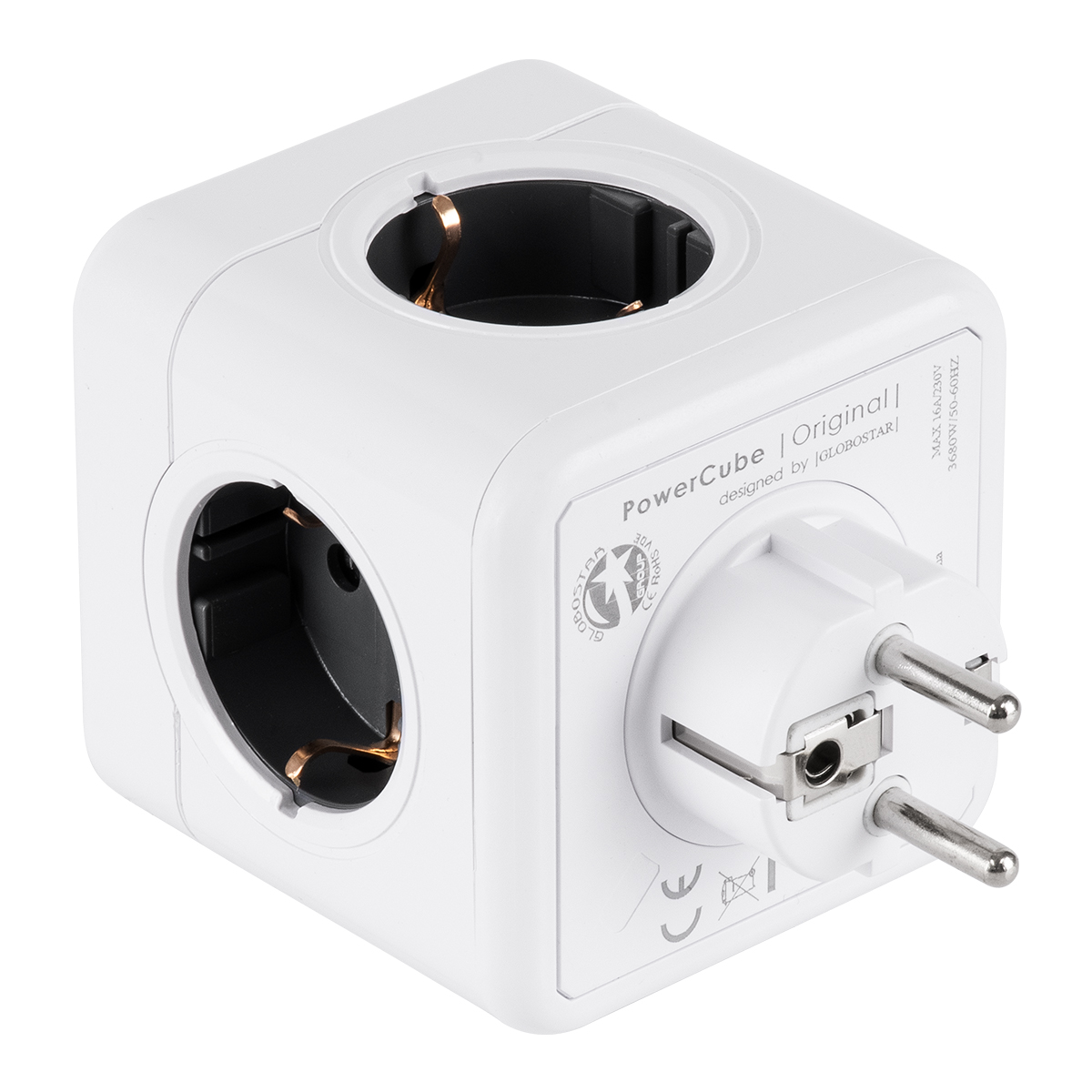 GloboStar® TRAVEL PowerCube PRO Certified 79627 Πολύπριζο 5 Θέσεων με 5 Πρίζες Ασφαλείας Childproof EU Schuko AC 220-240V Μ7.5 x Π11.5 x Υ7.5 - Λευκό με Γκρι - Max Load 3680W/16A GloboStar® TRAVEL PowerCube PRO Certified 79627 Πολύπριζο 5 Θέσεων με 5 Πρίζες Ασφαλείας Childproof EU Schuko AC 220-240V Μ7.5 x Π11.5 x Υ7.5 - Λευκό με Γκρι - Max Load 3680W/16A