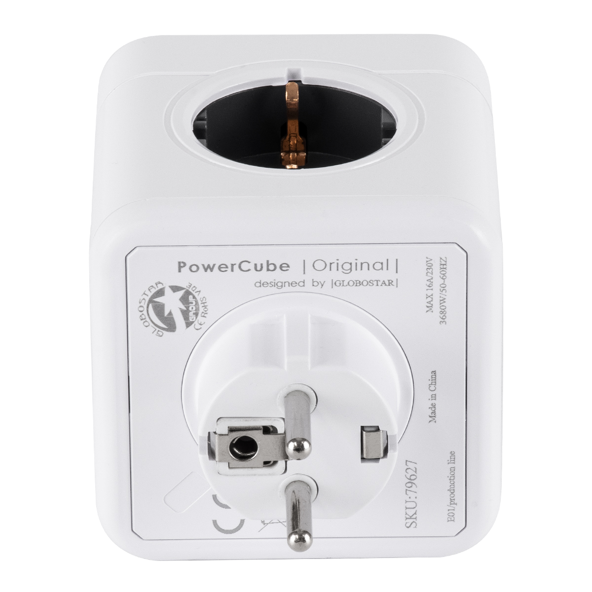 GloboStar® TRAVEL PowerCube PRO Certified 79627 Πολύπριζο 5 Θέσεων με 5 Πρίζες Ασφαλείας Childproof EU Schuko AC 220-240V Μ7.5 x Π11.5 x Υ7.5 - Λευκό με Γκρι - Max Load 3680W/16A GloboStar® TRAVEL PowerCube PRO Certified 79627 Πολύπριζο 5 Θέσεων με 5 Πρίζες Ασφαλείας Childproof EU Schuko AC 220-240V Μ7.5 x Π11.5 x Υ7.5 - Λευκό με Γκρι - Max Load 3680W/16A