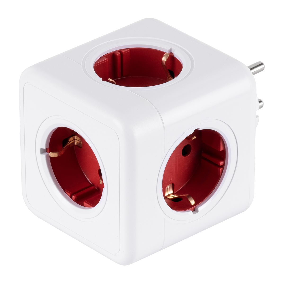 GloboStar® TRAVEL PowerCube PRO Certified 79628 Πολύπριζο 5 Θέσεων με 5 Πρίζες Ασφαλείας Childproof EU Schuko AC 220-240V Μ7.5 x Π11.5 x Υ7.5 - Λευκό με Κόκκινο - Max Load 3680W/16A GloboStar® TRAVEL PowerCube PRO Certified 79628 Πολύπριζο 5 Θέσεων με 5 Πρίζες Ασφαλείας Childproof EU Schuko AC 220-240V Μ7.5 x Π11.5 x Υ7.5 - Λευκό με Κόκκινο - Max Load 3680W/16A